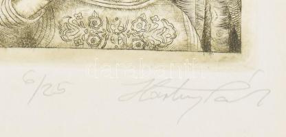 Hartung Sándor (1962- ): Consummatum est. Rézmetszet, papír, jelzett, számozott (6/25), lap teteje k...