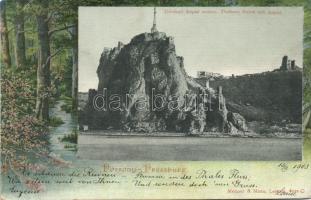 Pozsony Dévény castle and Árpád statue (EB)