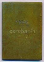 1943. "Műegyetemi Lövészegyesület 1919" egyoldalas, bronz sportplakett, hátoldalon "1...