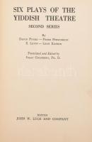 David Pinski - Perez Hirschbein - Z. Levin - Leon Kobrin: Six plays of the jiddish theatre. Second series. Translated and edited by Isaac Goldberg. Boston, én.,John W. Luce. Angol nyelven. Félvászon-kötésben, kopott borítóval, ex libris-szel.