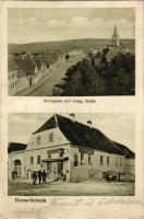 1916 Nagysink, Gross-Schenk, Cincul Mare; Marktgasse, evang. Kirche / utca, evangélikus templom, Gustav Salmen üzlete és saját kiadása / street, church, shop