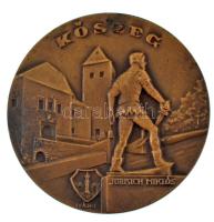 Iván István (1905-1968) DN "Kőszeg - Jurisich Miklós" bronz emlékérem (60mm) T:XF patina