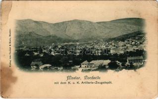 Mostar, Nordseite mit dem K.u.k. Artillerie-Zeugsdepot / Austro-Hungarian military artillery equipment depot (EK)