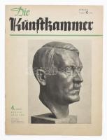 1936 Die Kunstkammer. Illustrierte Monatschrift nebst amtlichen Mitteilungen. 4. Heft. Berlin, 1936, Propyläen-Verlag, 24 p. Gazdag fekete-fehér képanyaggal. Német nyelven. Kiadói tűzött papírkötés, kissé sérült, koszos borítóval.