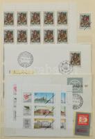 1987 Sorok, blokkok általában több példányban, minták, FDC-k, 8 fehér lapos Philux A/4 berakóban