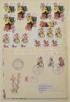 1987 Sorok, blokkok általában több példányban, minták, FDC-k, 8 fehér lapos Philux A/4 berakóban