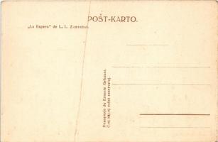 La Espero de L. L. Zamenhof / Esperanto art postcard s: Ernesto Gebauer (crease)