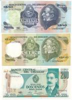 Uruguay DN(1986) 100NP + 1986. 200NP + DN(1989) 50NP T:UNC-F szép papír Uruguay ND(1986) 100 Nuevos Pesos + 1986. 200 Nuevos Pesos + ND(1989) 50 Nuevos Pesos C:UNC-F fine paper Krause P#61A, P#62c, P#66