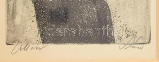 Szász Endre (1926-2003): Villon. Rézkarc, papír, jelzett, üvegezett fakeretben, 19,5×14,5 cm