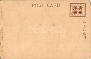 Japán katonai művészlap hajóhíddal / Japanese military art with pontoon bridge (EK)