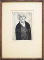 Szász Endre (1926-2003): Harpagon. Rézkarc, papír, jelzett, üvegezett fakeretben, 19,5×14,5 cm