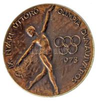 Cyránszki Mária (1940-) 1973. "IX. Nyári Úttörő Olimpia Dunaújváros" bronz emlékérem (60mm) T:AU,XF