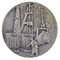 1952. "Országos Magyar Bányászati és Kohászati Egyesület 1892-1952" kétoldalas ezüstözött bronz emlékérem (51mm) T:XF patina