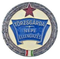 ~1970. "Törzsgárda - Népi Ellenőrzés" ezüstözött, műgyantás bronz emlékérem (50mm) T:XF