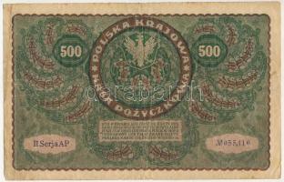 Lengyelország 1919. 500M (vízjeles papír) T:F-VG
Poland 1919. 500 Marks (watermark paper) C:F-VG
K...