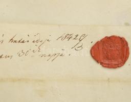 1842 Pest, Eckstein Rudolf főszolgabíró idéző levele bezdédi báró Bémer László (1784-1862) dulcinai ...