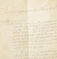 1842 Pest, Eckstein Rudolf főszolgabíró idéző levele bezdédi báró Bémer László (1784-1862) dulcinai ...