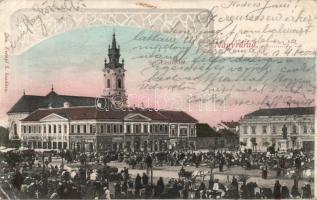 Nagyvárad St László square market with Café, tobacco shop and savings bank (EB)