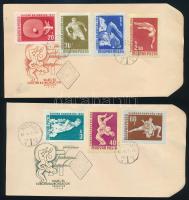 1954-1959 6 db FDC, köztük sorok is