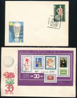 1973-1976 9 db FDC, köztük blokkok is