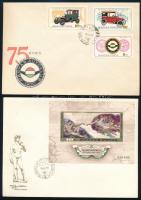 1975 5 db FDC, köztük blokkok is