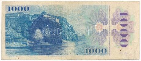 Szlovákia 1993. 1000K (felülbélyegzett Csehszlovák 1000K) T:F
Slovakia 1993. 1000 Korun (Provisiona...