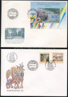 1994 10 db FDC, köztük sorok is