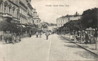 Arad Aczél Péter street market with the warehouse of the textile  mill