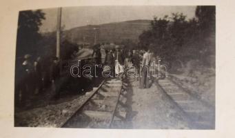 1939 6 db fotó Erdély (Bileag, németül Attelsdorf, RO, és Gledény, Gledin RO közötti keskeny nyomtáv...