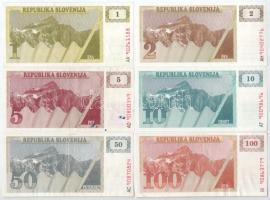 Szlovénia 1990. 1T - 100T (6xklf) T:AU-F
Slovenia 1990. 1 Tolar - 100 Tolarjev (6xdiff) C:AU-F
Kra...