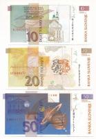 Szlovénia 1992. 10T + 20T + 50T 
Slovenia 1990. 10 Tolarjev + 20 Tolarjev + 50 Tolarjev C:AU-F
Kra...