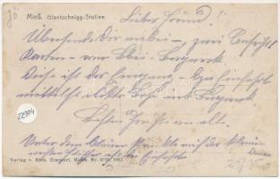 Mezica, Miess; Glantschnigg Stollen. Verlag v. Rich. Zimmerl 1917. / mine, industrial railway, miner...