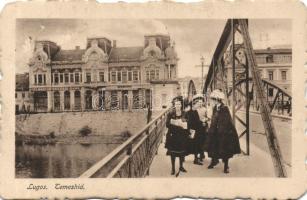 Lugos Temes bridge with Southern  Hungarian Bank and café (Rb)