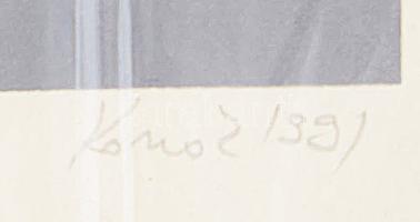 Konok Tamás (1930-2020): Geometrikus kompozíció, 1991. Szitanyomat, papír, jelzett, számozott (22/40...