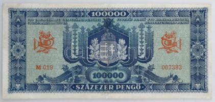 1945. 100.000P kék színű "M 019 007383" T:F restaurált
Adamo P24
