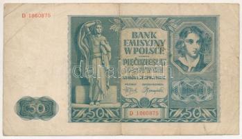 Lengyelország / Német megszállás 1941. 50Zl "D" T:F Poland / German Occupation 1941. 50 Zlotych "D" C:F Krause P#102