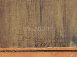 Olvashatatlan jelzéssel: Krisztus. Akvarell, papír, faroston, 48,5x33,5 cm