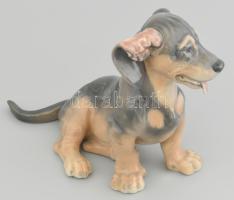 Royal Denmark porcelán kutya, kézzel festett, jelzett, hibátlan 19,5 cm