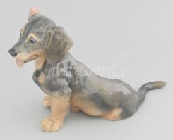 Royal Denmark porcelán kutya, kézzel festett, jelzett, hibátlan 19,5 cm