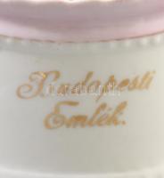 cca 19140 Budapesti emlék, Szent Lukács Fürdő porcelán cukordoboz tető nélkül. Matricás, jelzés nélk...