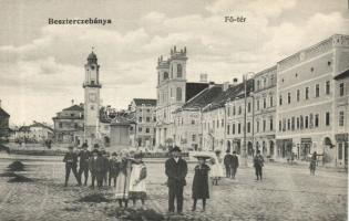 Besztercebánya main square with the shops of Schäffer, Fischer and Ehrenwald