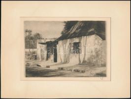 Vidarény Iván (1887-1982): Tabán (1928) jelzett vintage fotó nagyítás 18x13 cm Paszpartuban