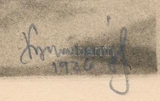 Vidarény Iván (1887-1982): Tabán (1928) jelzett vintage fotó nagyítás 18x13 cm Paszpartuban