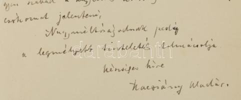 1933 Kacziány Aladár (1887-1978) festőművész, a M. Kir. Iparművészeti Iskola tanárának személyes han...