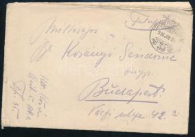 1916 Azonosítatlan személy autográf levele, báró Korányi Sándorné Kubinyi Margit (1874-1963) részére...