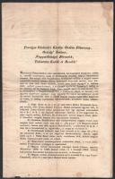 cca 1843 Fenséges Császári Királyi örökös Főherczeg Jósef, Magyarország Nádorához, a' Nagyméltóságu Fő- és Tekintetes Karok és Rendekhez honfiusitásérti alázatos folyamodása Gróf Crouy Miklós Henrik János Ferencz, Máltai 's több más jeles rend vitézének, nyomtatott dokumentum, foltos, szakadással, sérülésekkel, 5 sztl. lev.