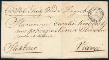 1849 Ex offo levél "AGRAM 1849" - "VICENZA"