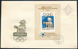 1960 Római olimpia blokk vágott FDC (10.000)