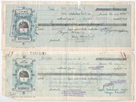 1872-1944. 13db vegyes váltó bélyegzésekkel, okmánybélyegekkel + 1988. "Takarékszövetkezeti rés...