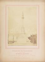 cca 1890 Paraguay emlékmű Marc Ferrez nagy méretű fotó kartonon 31x43 cm Kis felületi sérüléssel. / Paraguay statue made by F. de A. Caminhoa e Paul Bernard. Large photo on cartboard